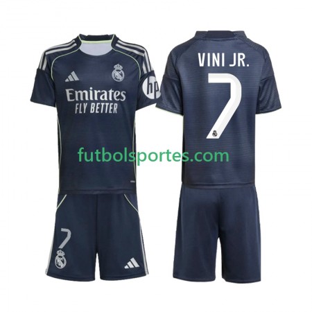 Camiseta Real Madrid Vinicius Junior 7 Niño Segunda Equipación 2025/2026